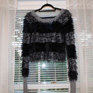 BCBG Cropped Fuzzy Sweater